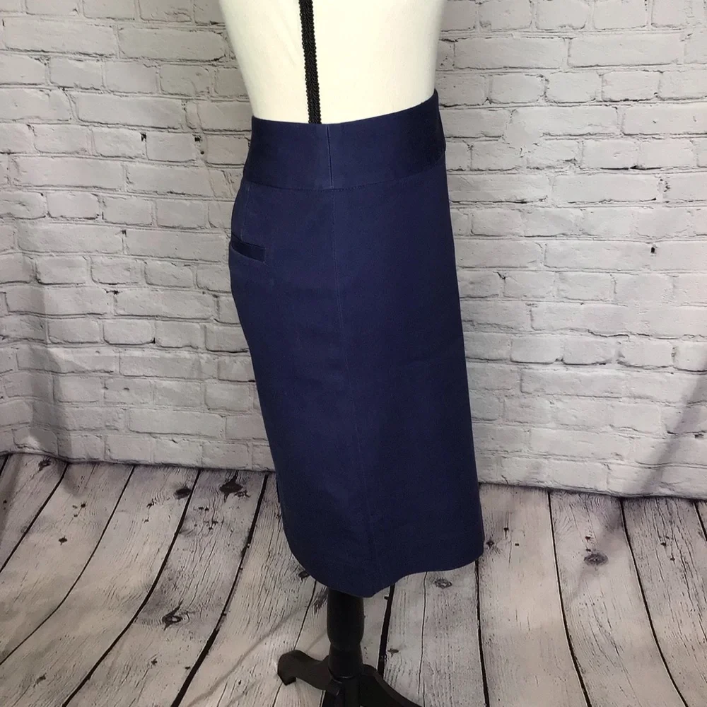 Banana Republic Blue Twill Straight Skirt 4